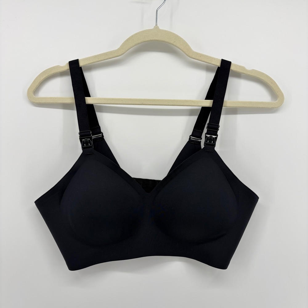 Momcozy Womens Medium Black Nursing Bra Wireless Seamless Adjustable Strap